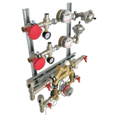 VT.NM.GF.06.RS.0R Квартирная станция для систем отопления и водоснабжения Valtec 1,5/0,6 м куб./ч, RS 485, прав  - Вид №1