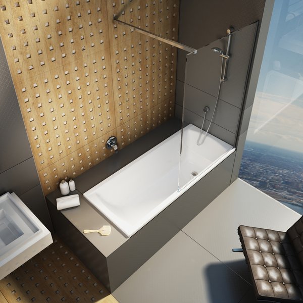 Walk In Free-140 v.200 bright alu+Transparent Ravak GW9FM0C00Z1 - Вид №9