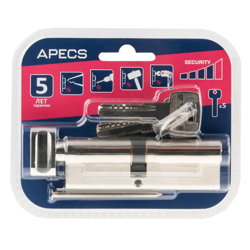 Цилиндровый механизм Apecs Pro с защитой от взлома, ключ-вертушка 84168071 SM STLM-1339802 - Вид №2