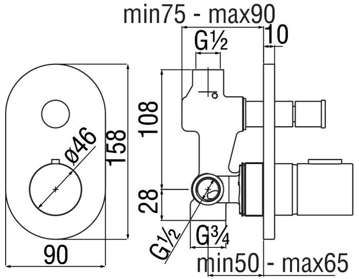 Nobili Rubinetterie Смеситель для душа с переключателем Likid Lk00100cr - Вид №1
