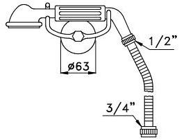RUBINETTERIE STELLA Ручной душ со шлангом и подставкой Roma sun-id-1512842 - Вид №1