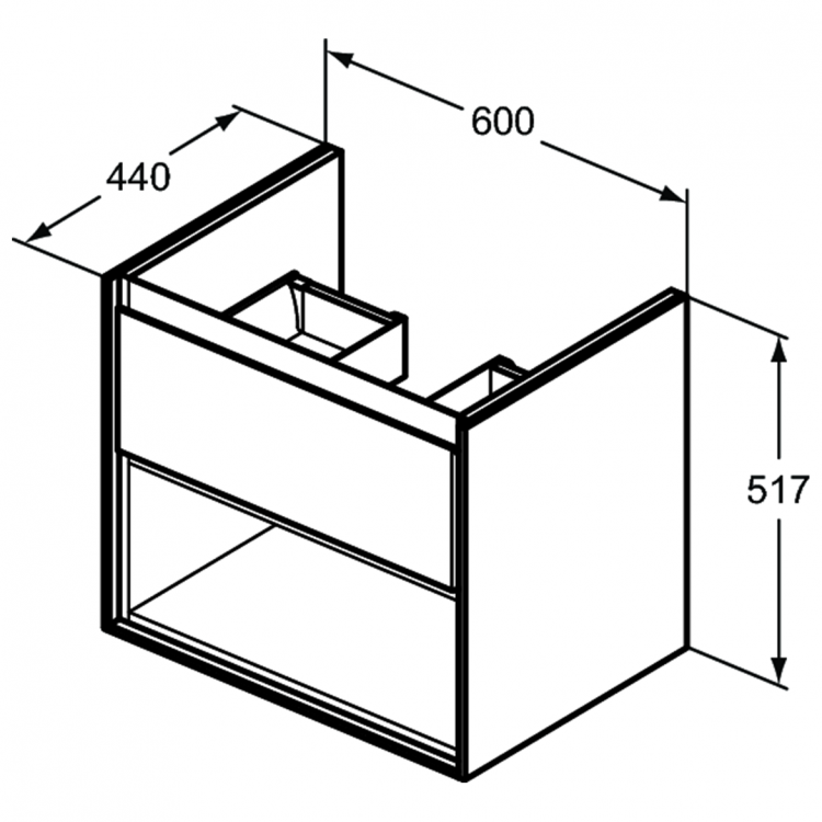 E0826B2 Тумба для раковины 60 см Ideal Standard CONNECT AIR - Вид №4