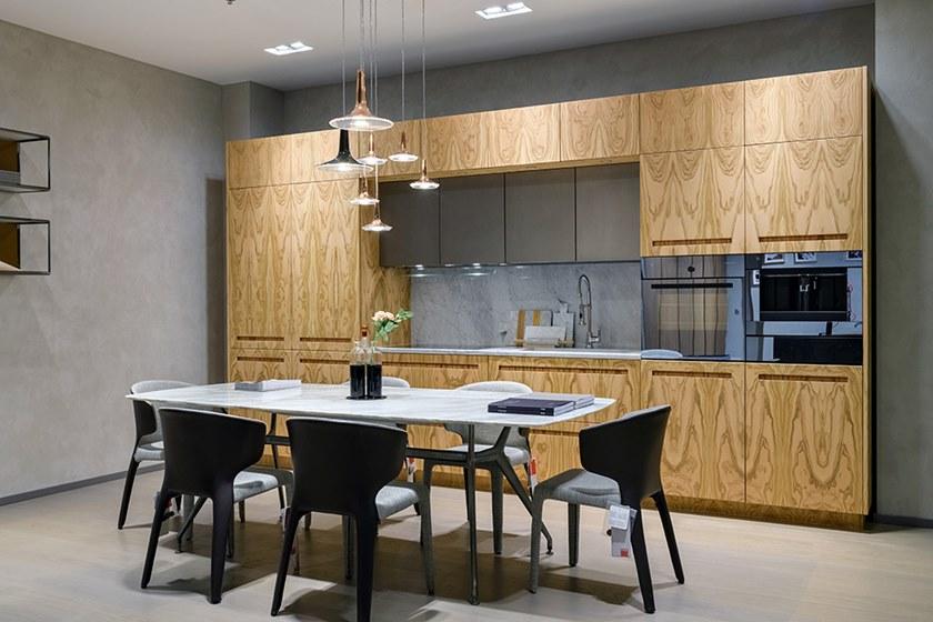 TM Italia Cucine Линейная кухня из черного дерева и белого каррарского мрамора D90 sun-id-1482047 - Вид №2