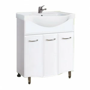 Тумба Венеция Эрика 80 10348 3 ящ. с раков. ERICA ERI80 1 отв. белый (S-UM-ERI80/1/2)