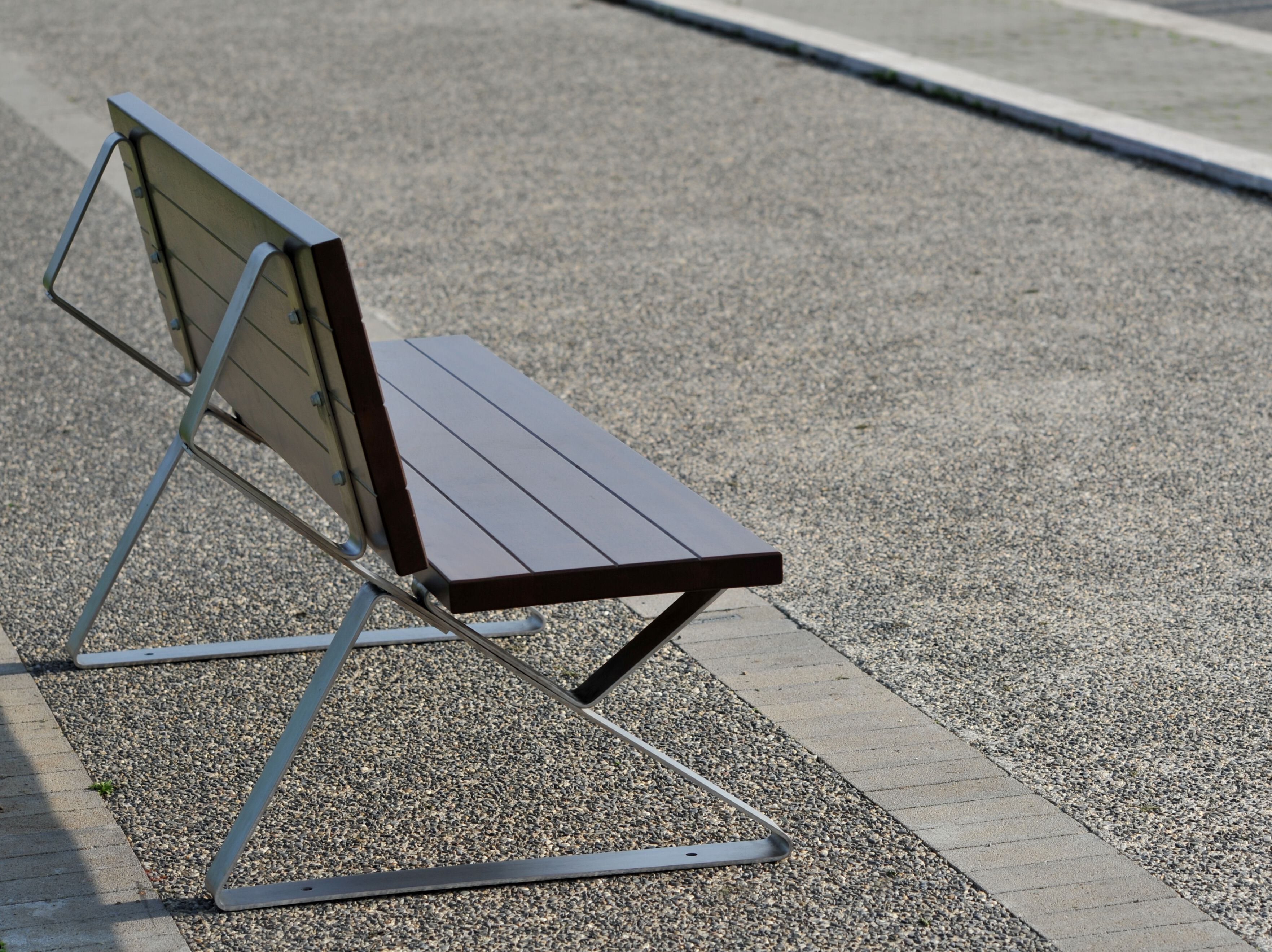 Стальная и деревянная скамья со спинкой Viscio Urban Design TRIA ARCH-00116404 - Вид №5