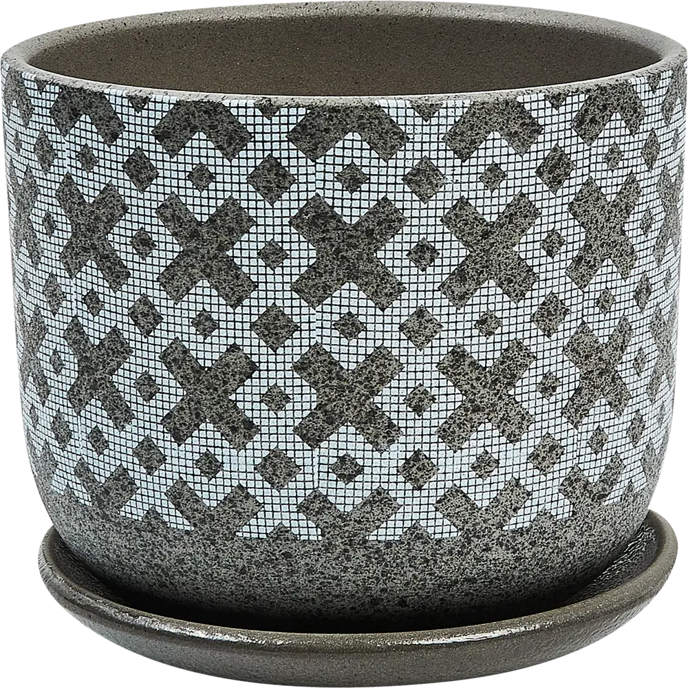 Santreyd Кросс Бук 1 - керамический горшок для цветов серый 89351709 КС-Бук1-282-22 STLM-0950304