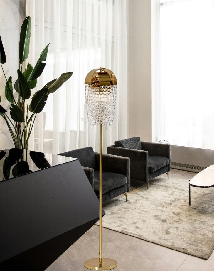 Напольная лампа из нержавеющей стали с кристаллами K-Lighting Belisama ARCH-00115229 - Вид №2