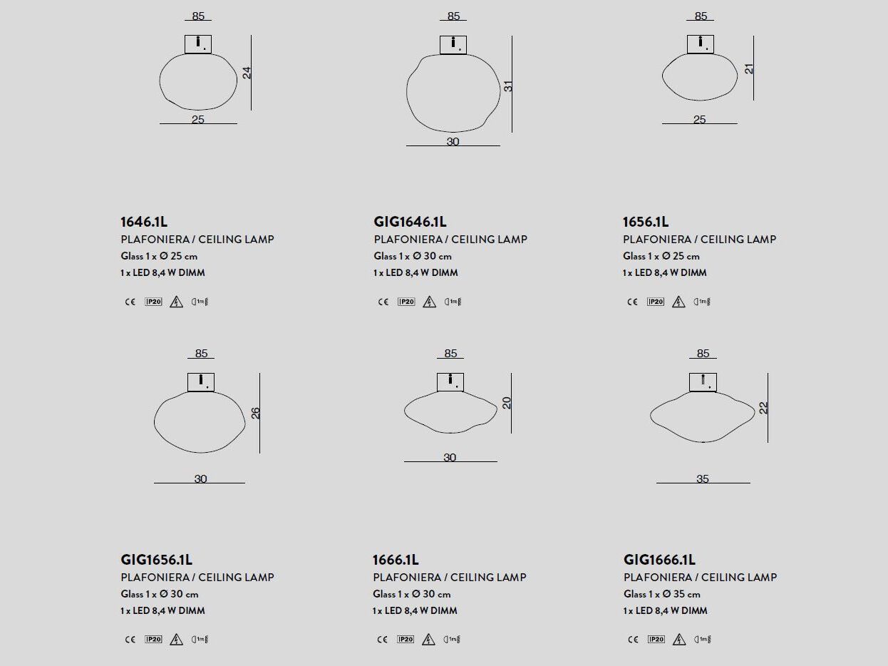 Потолочный светильник из дутого стекла Cangini & Tucci Mark ARCH-00014321