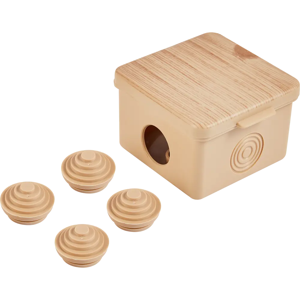 Распределительная коробка открытая TDM 65x65x50 мм 4 ввода IP54 цвет сосна STLM-2118546 - Вид №1