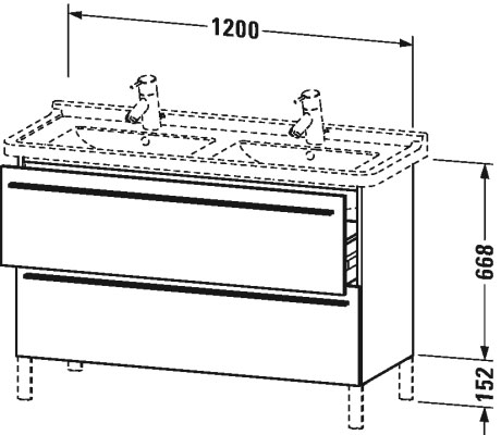 XL653803131 X-Large Тумбочка напольная Сосна серебристая, декор Duravit - Вид №1