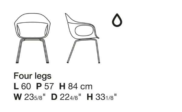 Рециркулированный пластиковый стул с подлокотниками In Stock Kristalia ARCH-00116123 - Вид №4