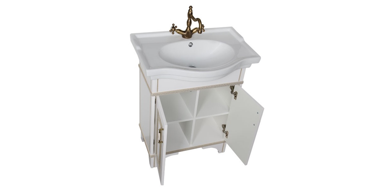 Комплект мебели Aquanet Валенса 70 белый краколет/золото 00182808 - Вид №4