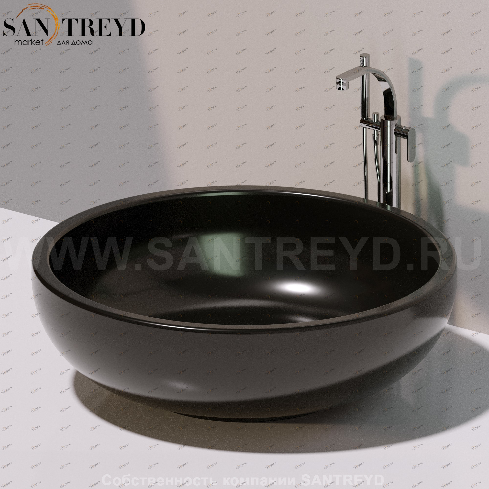 Flaminia FONTANA Ванна свободностоящая 135 см черная FN135.9017 Ceramica Flaminia Fonte FN1359017