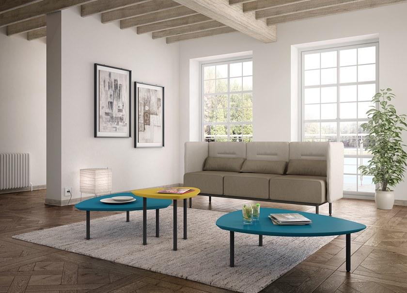 Leyform Низкий треугольный лакированный журнальный столик из стали и мдф  1620b  - Вид №4