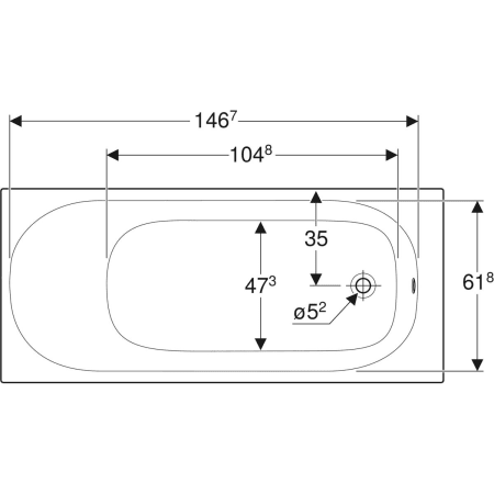 554.044.01.1 Прямоугольная ванна Geberit Soana, узкий край Geberit  - Вид №12