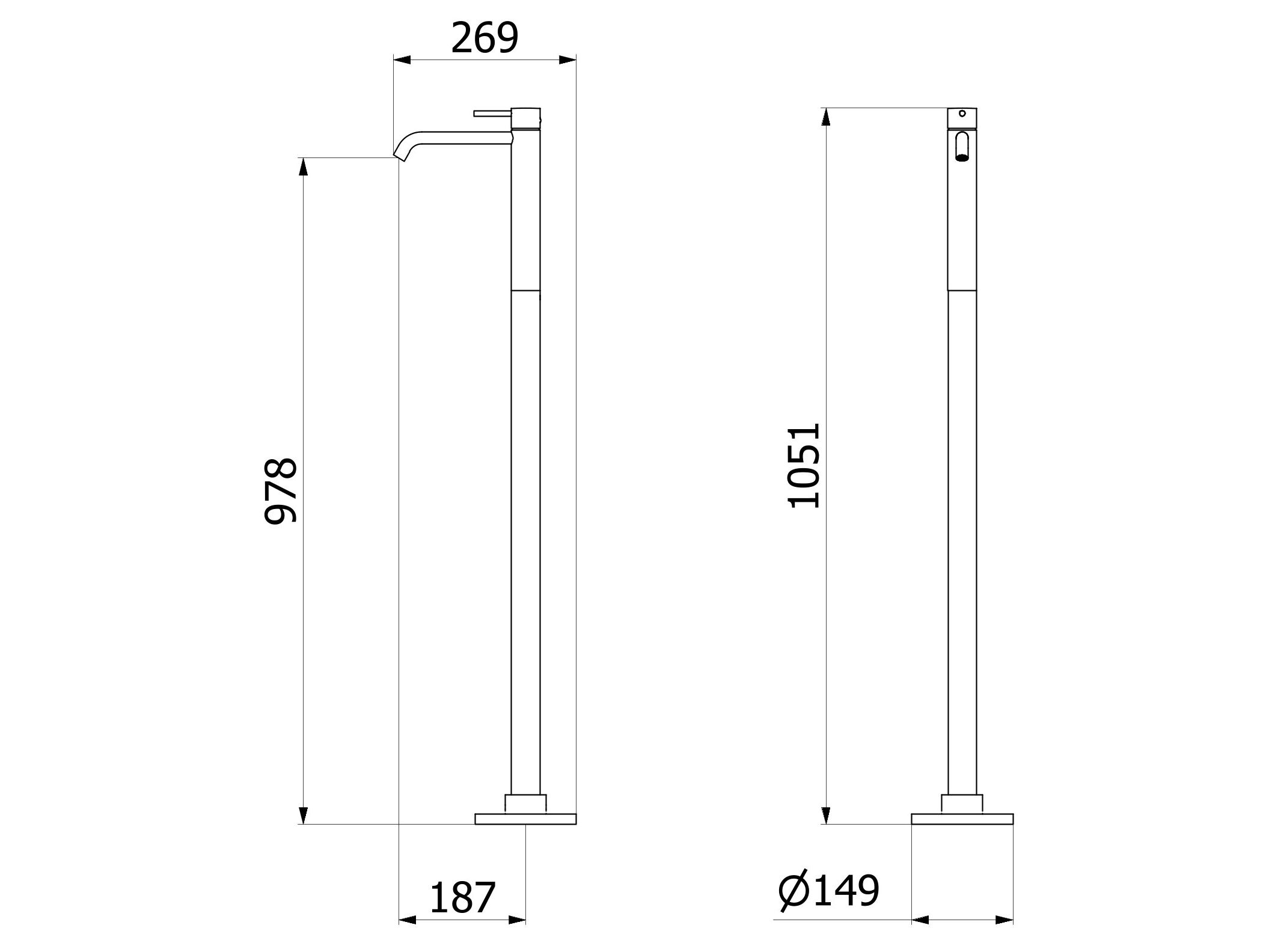 Напольный смеситель для раковины с автоматическим сливом IB промышленность ARCH-00009647 - Вид №10