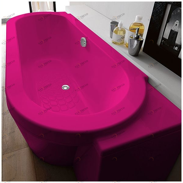 Ванна Gruppo treesse Playa V8181-SX-R розовая овальная угловая пристенная левая VTLV8181SXR