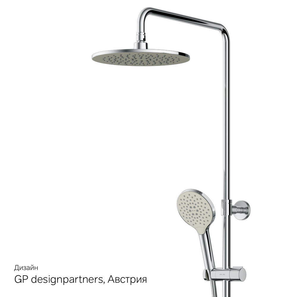 F0780564 душ.система набор: смеситель д/ванны/душа с термостатом верх.душ.d 250 мм ручной ду AM.PM Like - Вид №14