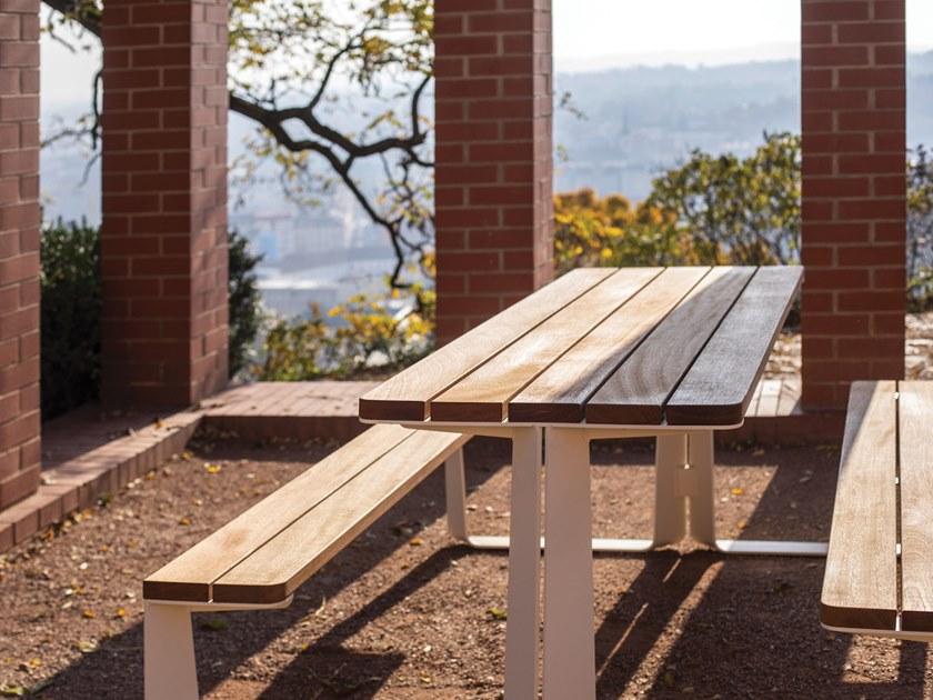 mmcité1 Стол для пикника из оцинкованной стали со встроенными скамейками sun-id-1407768 - Вид №3