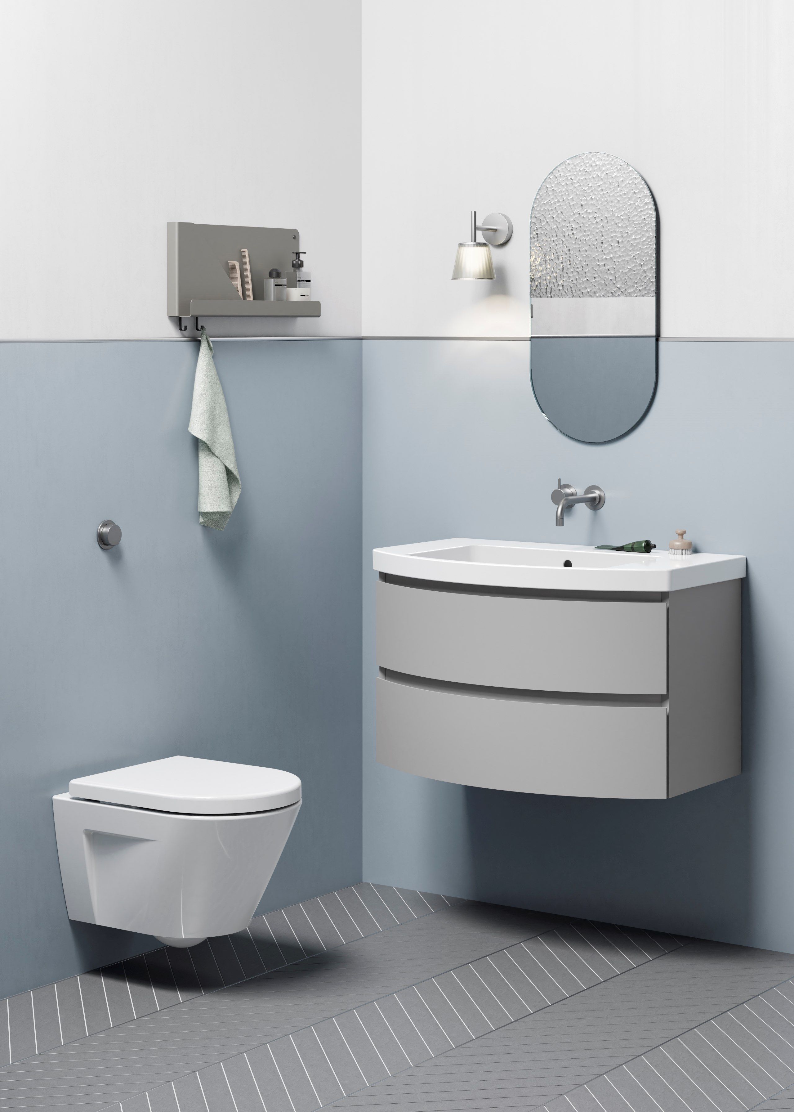 Керамический одиночный умывальник с держателем для полотенец GSI ceramica Norm ARCH-00034174 - Вид №2