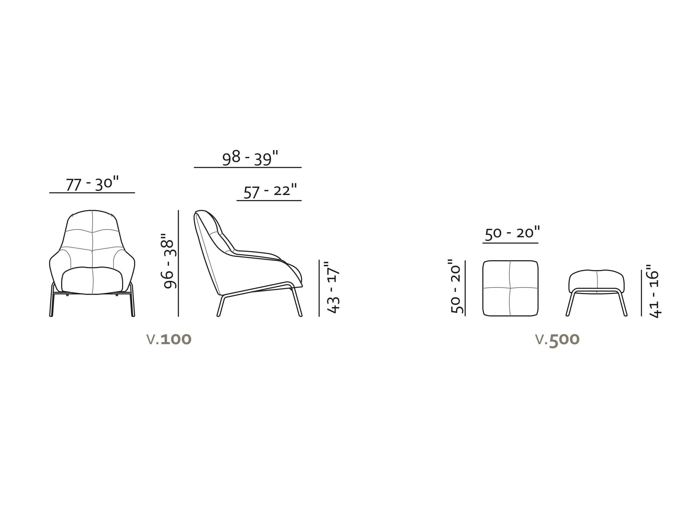 Тканевое кресло с подлокотниками Max Divani ARIEL ARCH-00087250 - Вид №5