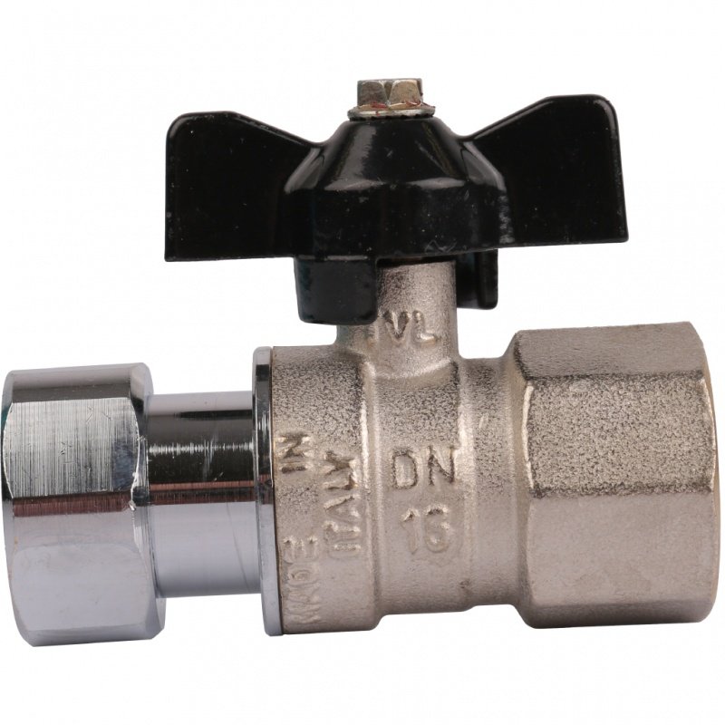 Кран шаровый STOUT ВВ 3/4" с накидной гайкой бабочка SVB0009000020 - Вид №1