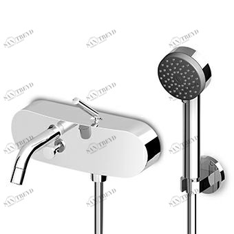 ZP1148 Смеситель ванна-душ внешний однорычажный с переключателем, аэратором, душевым комплектом. Zucchetti Isy 