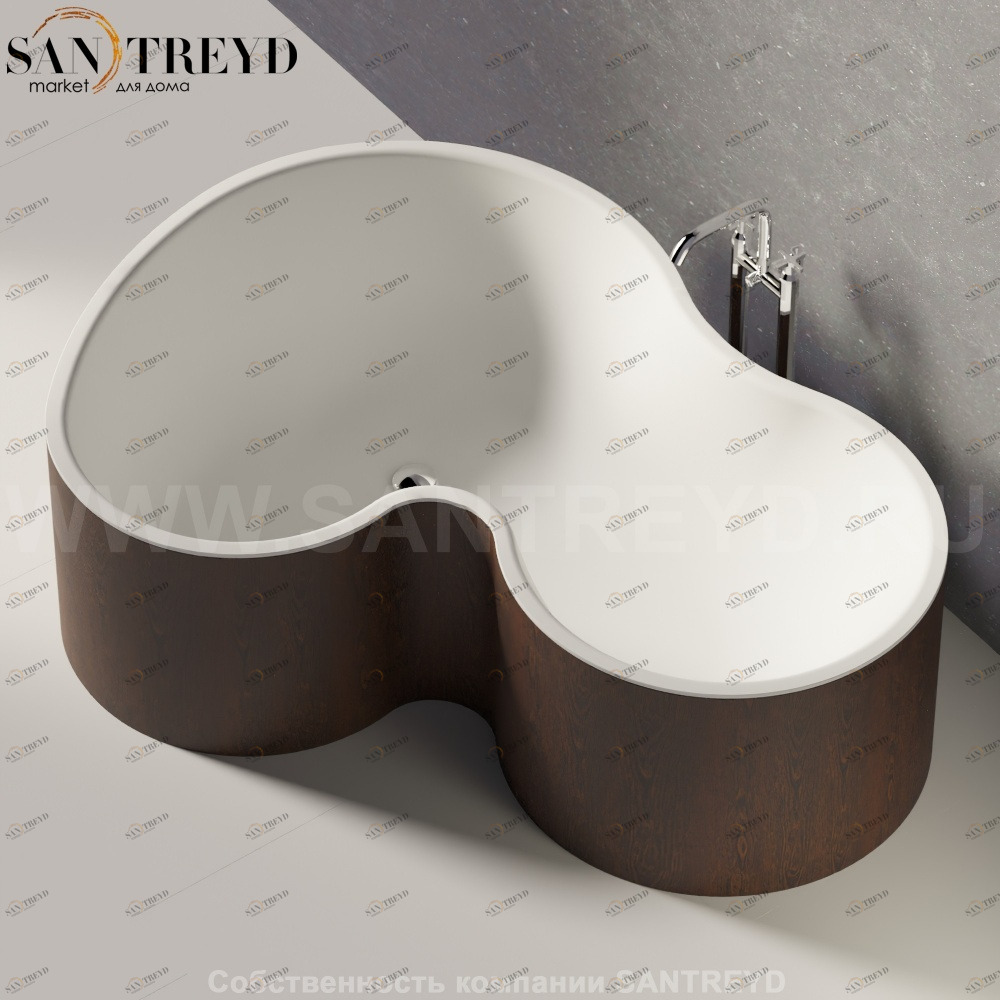 Ванна свободностоящая DR коричневый дуб Agape AVAS1089ZU0