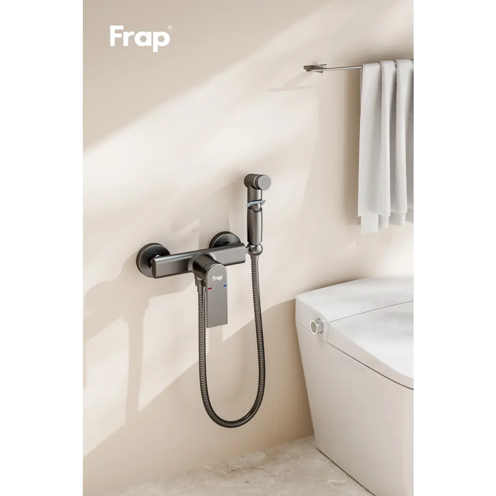 Гигиенический душ Frap Arne, набор со смесителем, цвет графит STLM-2080403 - Вид №5