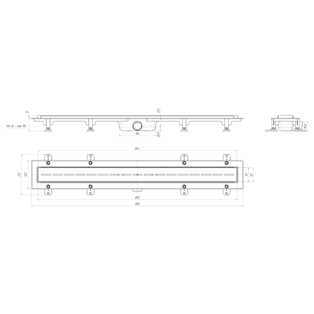 Душевой трап Ани Пласт «Киль» с гидрозатвором 850 мм 82494724 STLM-0028651 - Вид №6