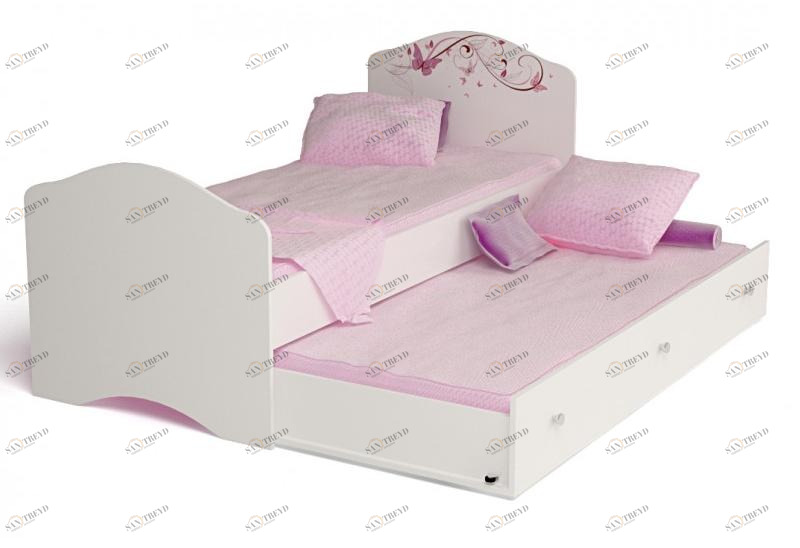 Кровать классика ABC-KING Фея с рисунком и стразами Сваровски (190*90) без ящика 4631147959560