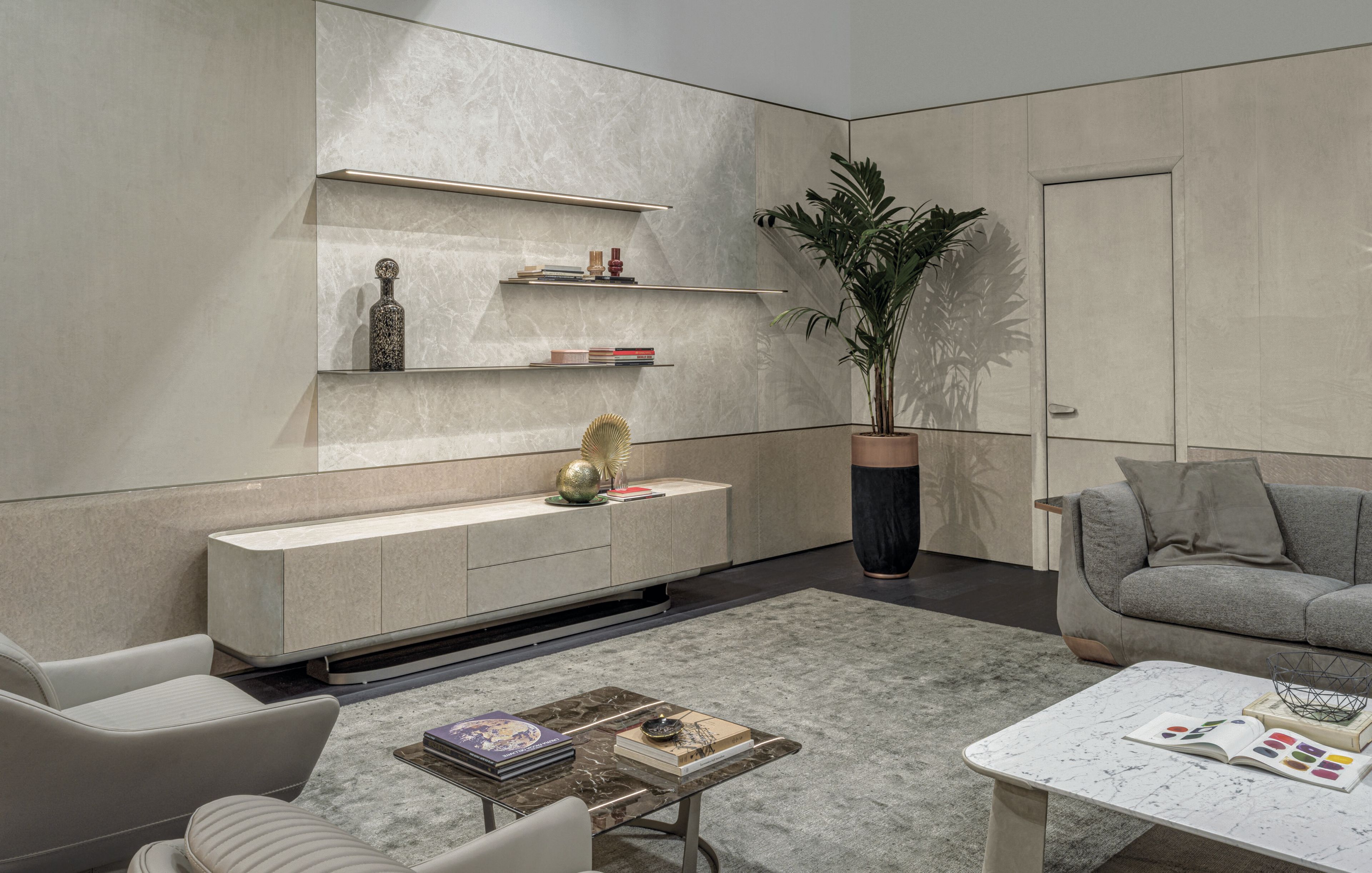 Обшивка из кожи Longhi FOREVER SYSTEM LIVING ARCH-00074695 - Вид №6