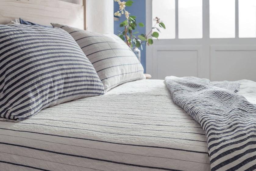 LA FABBRICA DEL LINO Двухсторонняя наволочка в полоску Decor sun-id-1463724 - Вид №2