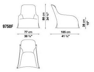Maxalto Кресло Bergere из ткани с высокой спинкой и подставкой для ног Kalos sun-id-1463398 - Вид №3