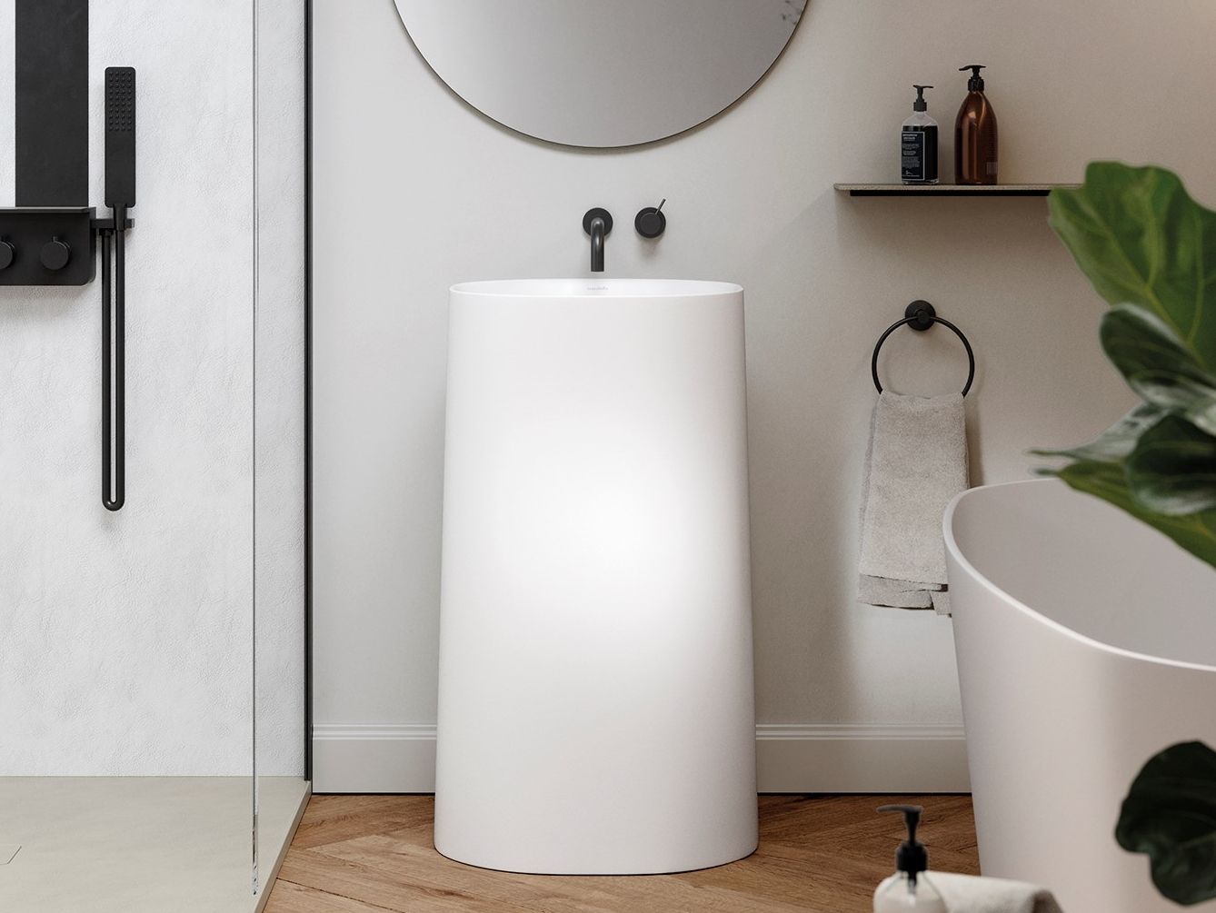 Квадратный отдельно стоящий умывальник в Dolotek© Acquabella Acquawhite ARCH-00114876