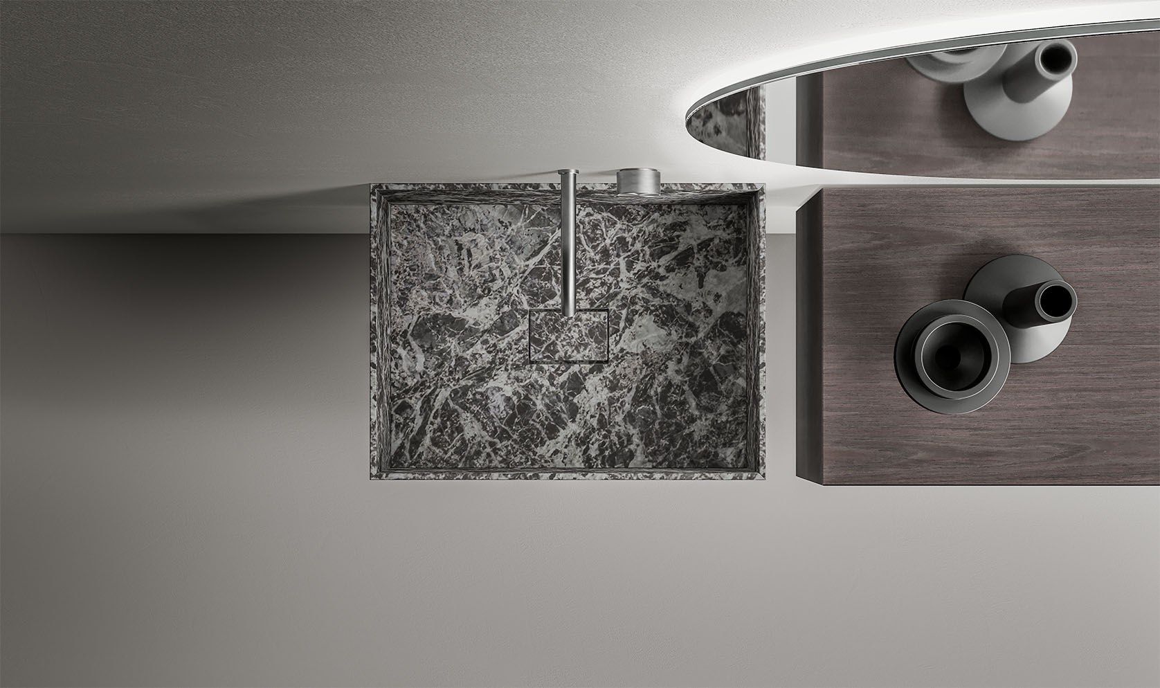 Jolie Grey мраморная подвесная одиночная раковина Falper Minimum ARCH-00139021 - Вид №2