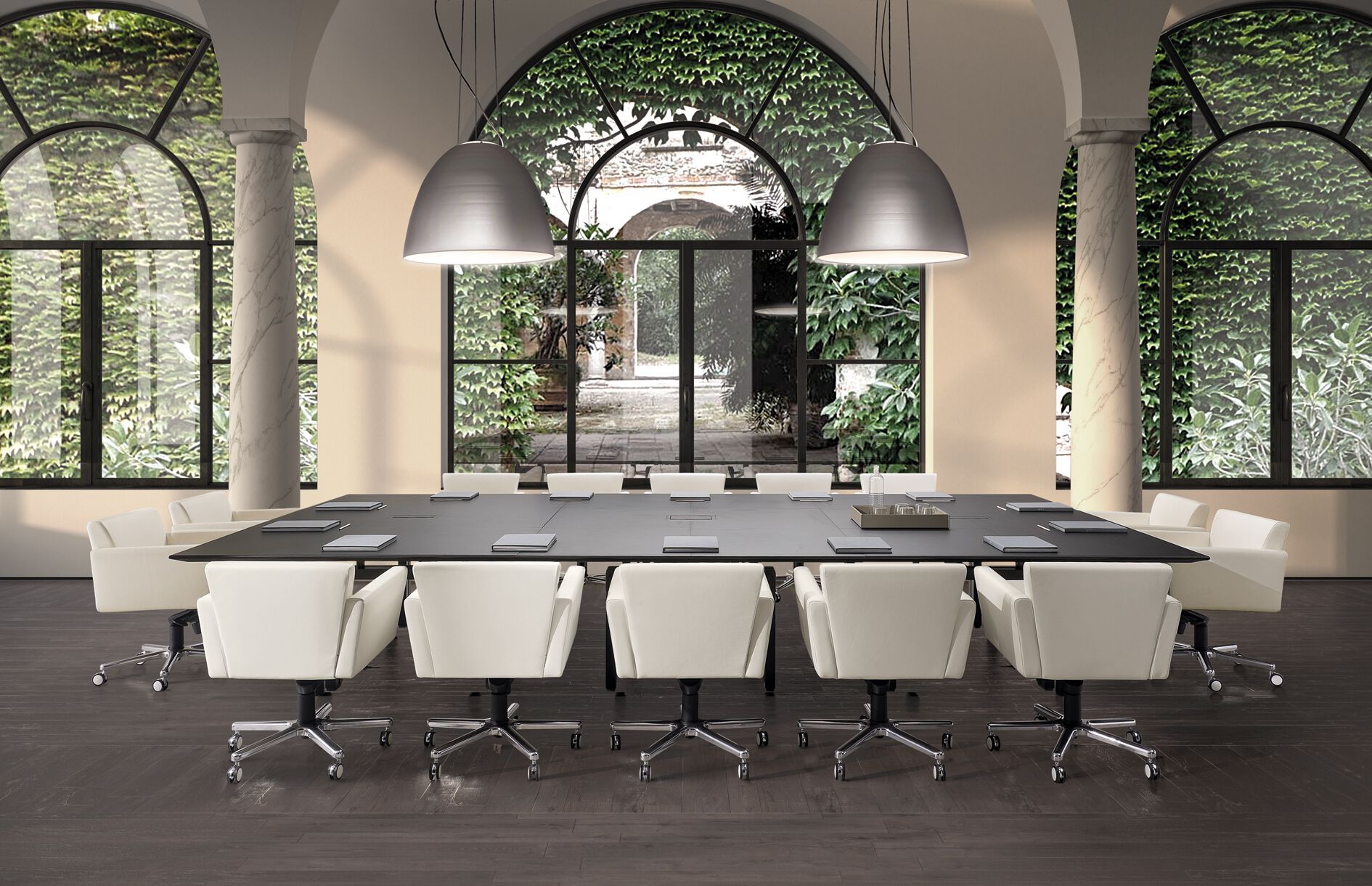 Прямоугольный стол для совещаний с кожаной обивкой i 4 Mariani ARCH-00139335 - Вид №3