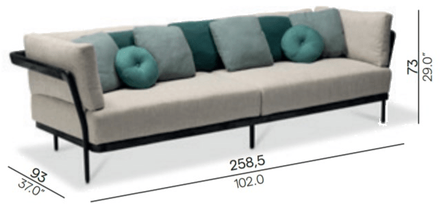 MANUTTI 3-х местный тканевый диван Flex 3s001 - Вид №1