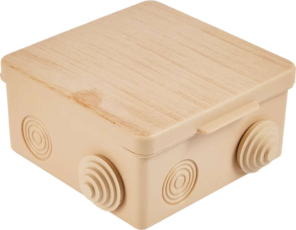 Распределительная коробка TDM открытого типа 100×100×55 мм в цвете сосна 88582220