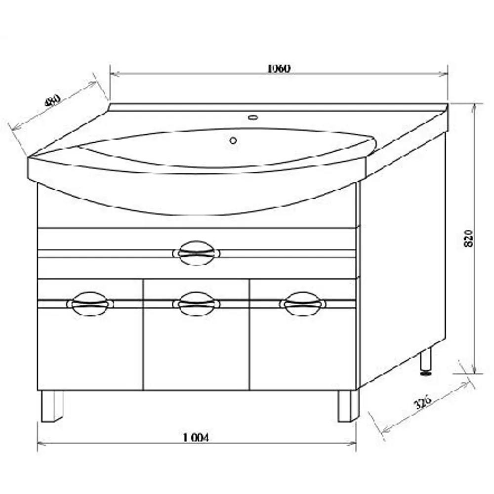 Тумба под раковину напольная Sanflor «Палермо» 105 см цвет белый STLM-2051271 - Вид №4