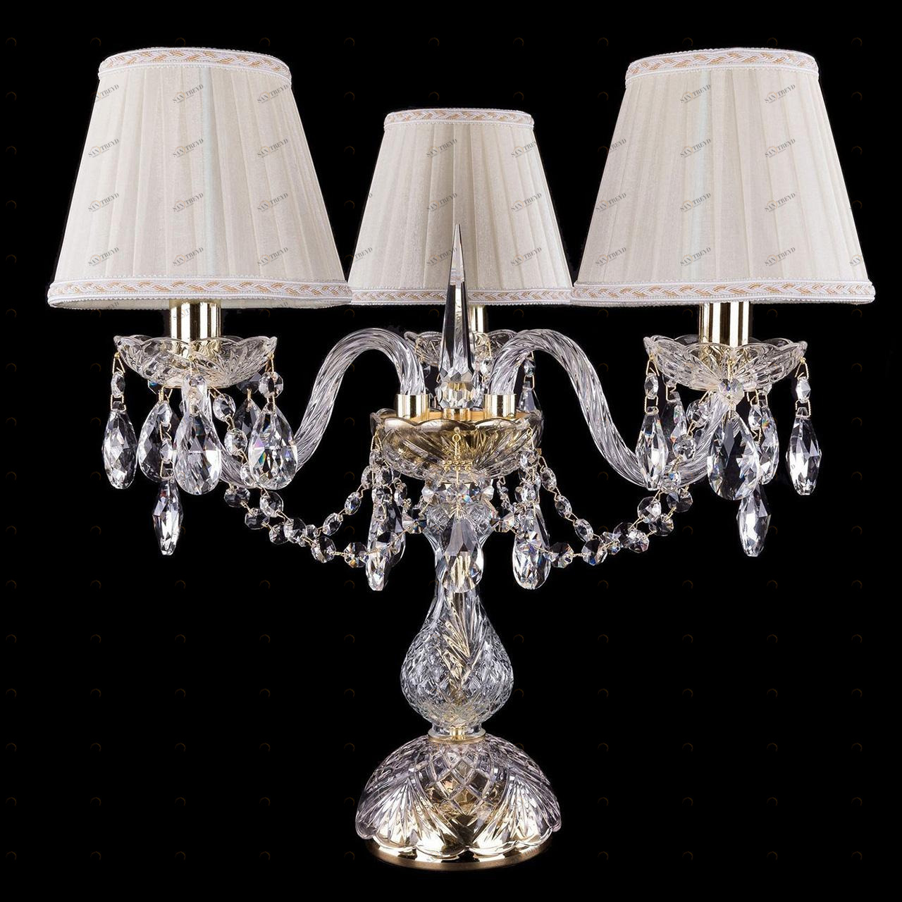 Настольная лампа дизайнерская Infix 5706/3/141/G/SH3A BOHEMIA IVELE ИНТЕРЬЕРНЫЕ 080513 Белый;прозрачный 