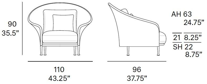 EXPORMIM Садовое кресло из ткани с подлокотниками Liz C831 - Вид №14