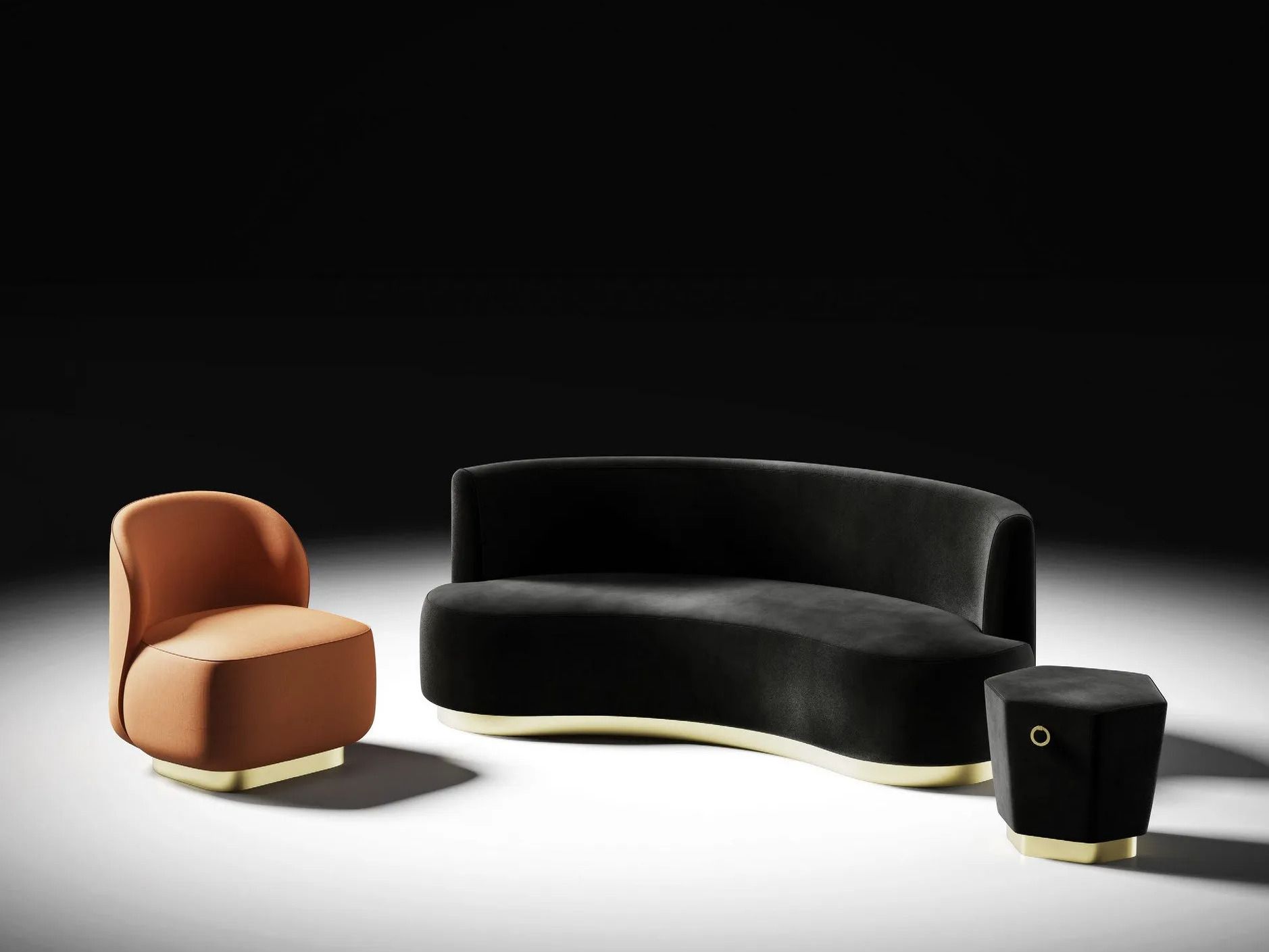 3-местный изогнутый тканевый диван CASA +39 ENCORE Italia ARCH-00133485 - Вид №1