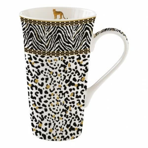 Кружка фарфоровая 0,6 л бело-черная "Саванна" EASY LIFE COFFEEMANIA & ATMOSPHERE 00-3947016 Белый;черный