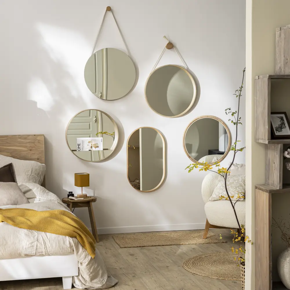 Зеркало INSPIRE Nordik Barbier Naturoak круглое 55 см без рамы 86484810 STLM-1444441 - Вид №6