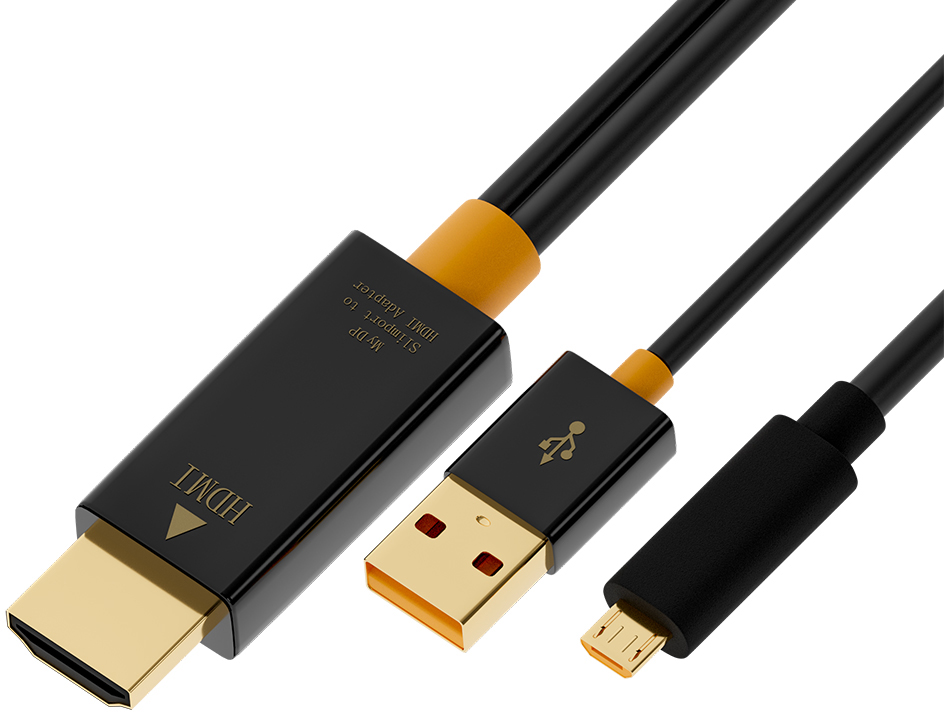 GCR-51151 кабель-адаптер mhl 2.0m microb 5pin + am в hdmi 2.0 Greenconnect Santreyd 