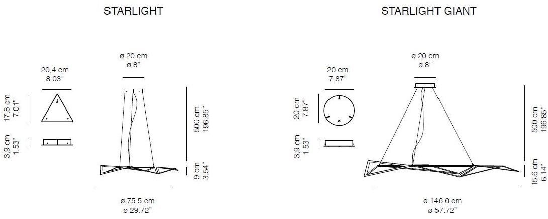 Quadrifoglio Светодиодный подвесной светильник из алюминия Starlight sun-id-1348800 - Вид №2