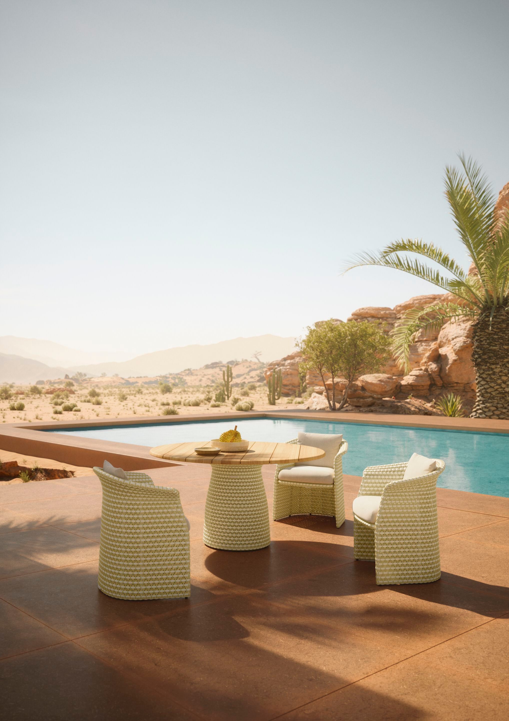 Круглый стол для сада из тикового дерева DEDON FLLAIR ARCH-00035845 - Вид №7