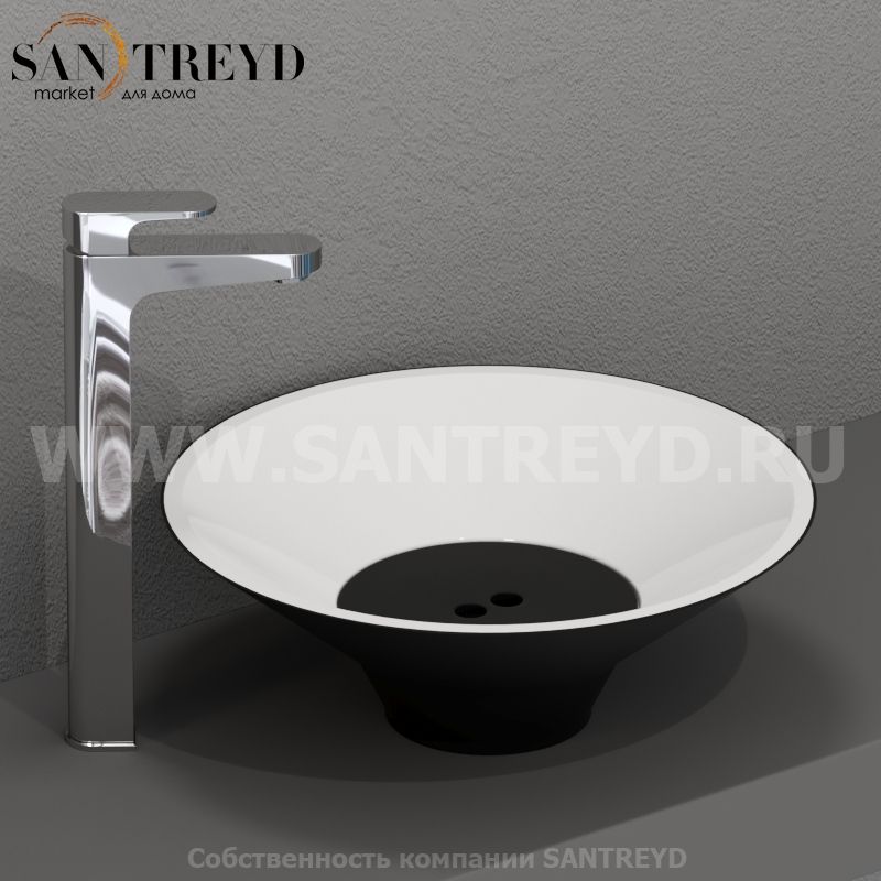 480124 Накладная раковина на столешницу  круглая Kerasan Deco