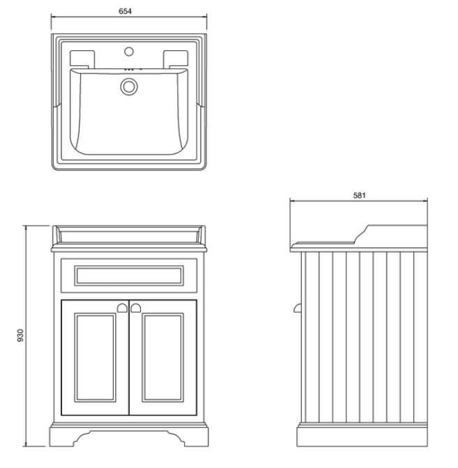 Деревянный напольный умывальник с дверцами Burlington Классическая ARCH-00022690 - Вид №8